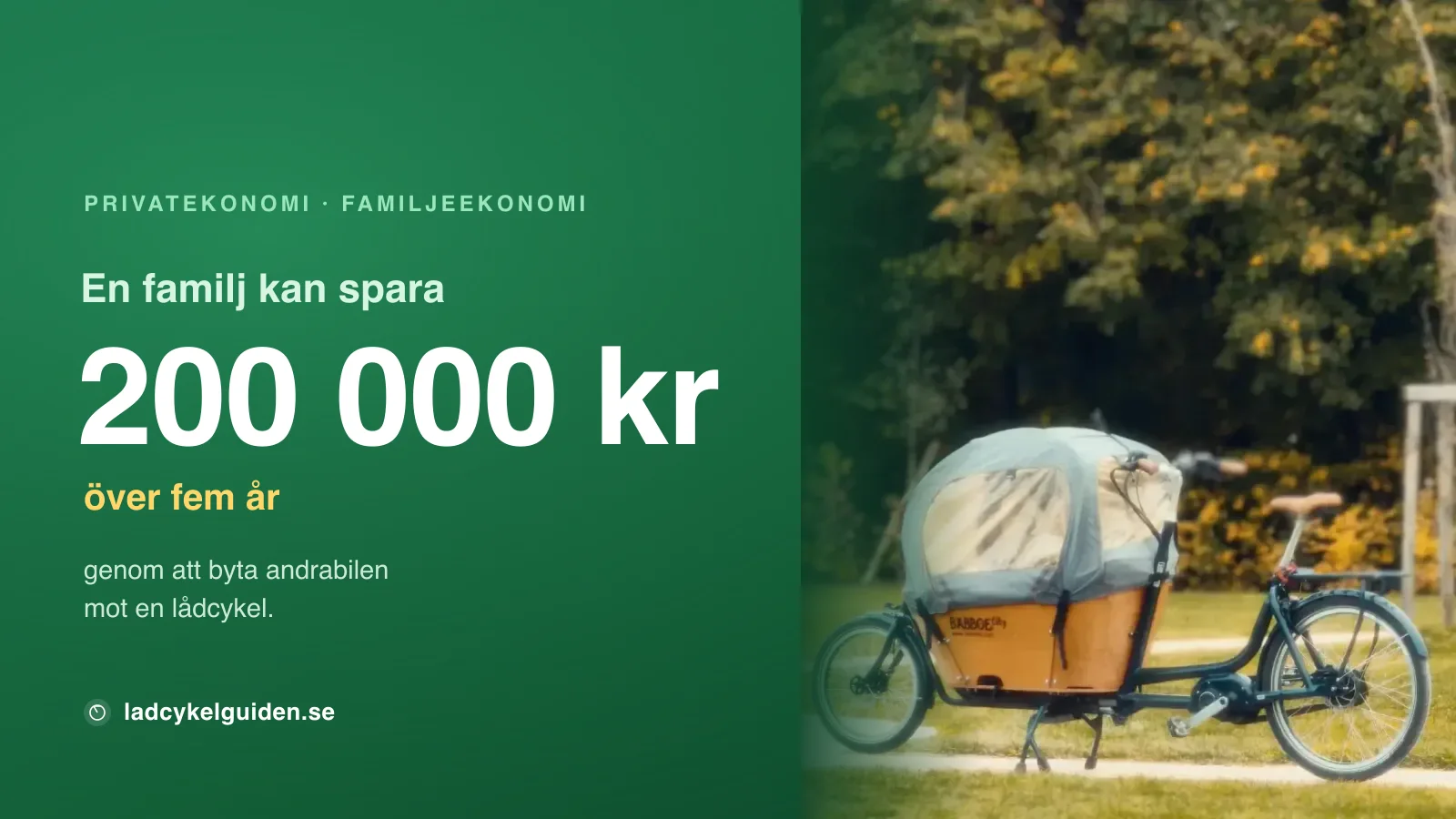 Lådcykel istället för andrabil: spara ~200 000 kr på 5 år
